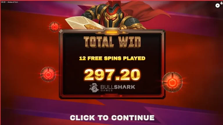 Tampilan visual slot Arena of Iron dengan latar belakang arena gladiator futuristik